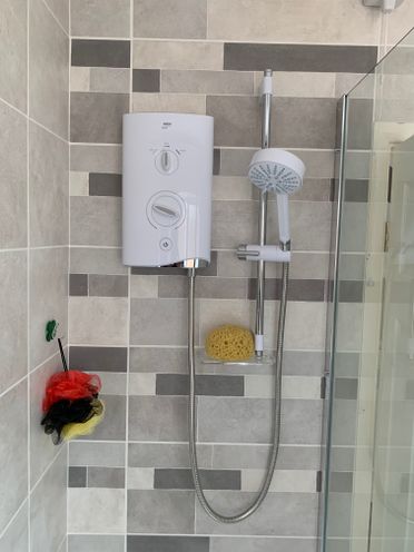 Madison Structured Grey 25 x 60 Wall Tile; Mira Sport Shower