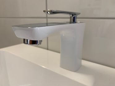 Helston Mono Mixer Gloss White & Chrome (Available As Matt Smooth Or Matt Textured) (Available in Anthracite,Black,Grey,Cappuccino, Chrome)