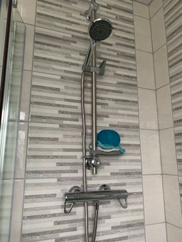 Triton Elina Inclusive Bar Mixer With Reflessi Grigio Mur Italian Wall Tiles